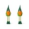 Set of 2 40''H Telescoped Fabric St. Patrick's Gnome Standing Decor
